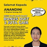 Selamat Kepada Bu Anandini Bonus Duit 2 Juta Cair
