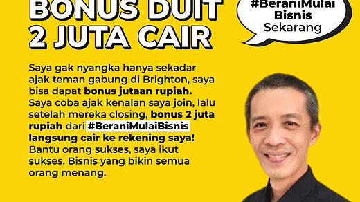 Selamat Kepada Pak Han Brighton Synergy Bali Bonus Duit 2 Juta Cair