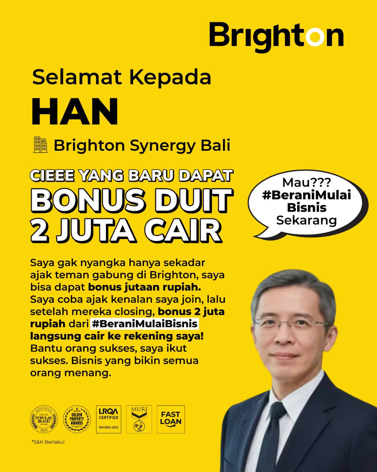 Selamat Bonus Duit 2 Juta Cair