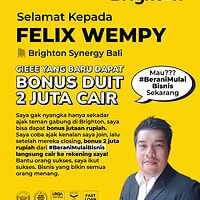 Selamat Kepada Felix Wempy Bonus Duit 2 Juta Cair