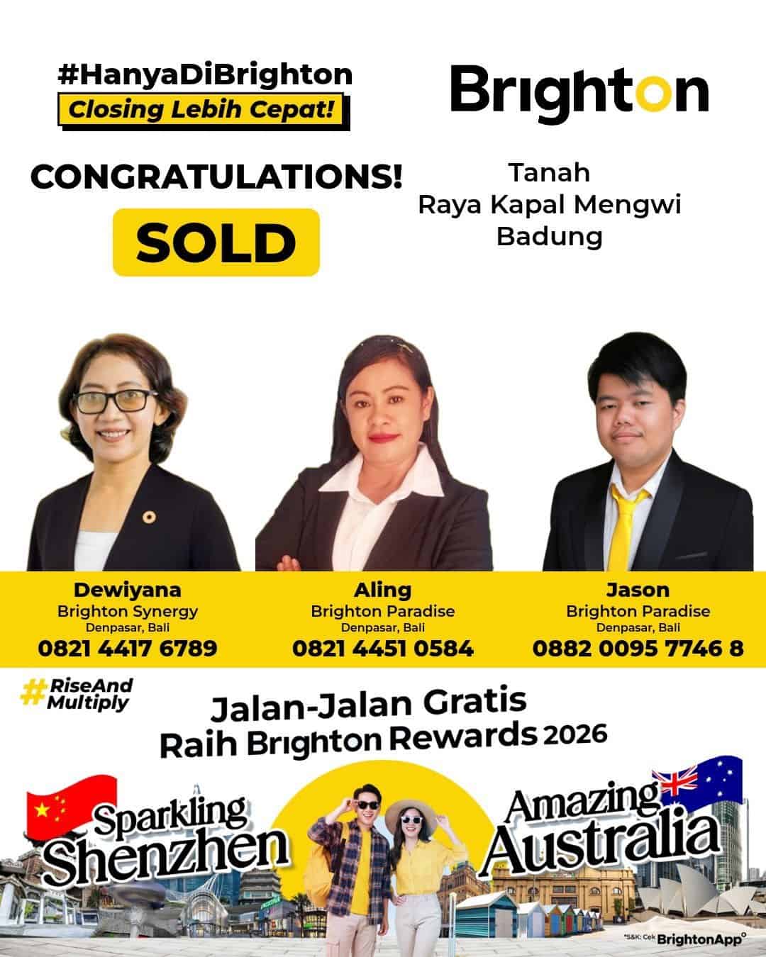 Congratulations Bu Dewiyana, Bu Aling & Pak Jason Sold Tanah Raya Kapal Mengwi Badung