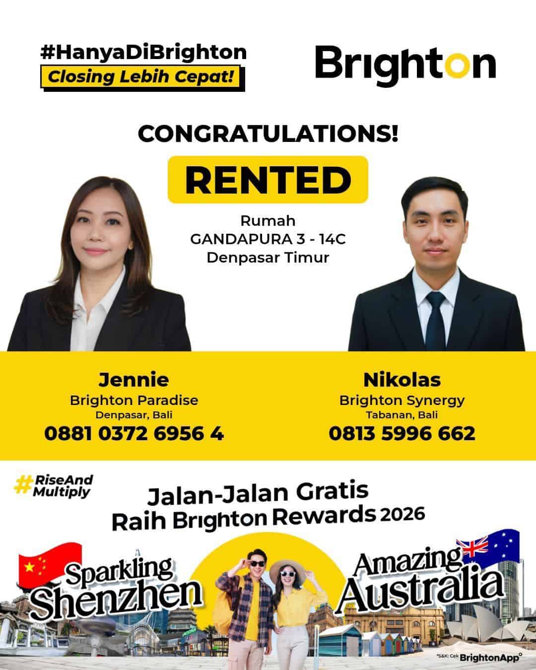 Congratulations Bu Jennie & Pak Nikolas Rented Rumah Gandapura Denpasar Timur