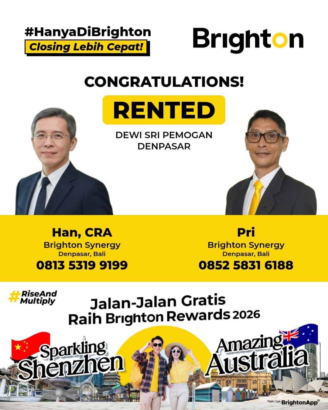 Congratulations Diri Sendiri & Pak Pri Rented Dewi Sri Pemogan Denpasar